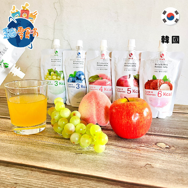 【韓國】Jelly.B低卡蒟蒻果凍－蘋果／青葡萄／水蜜桃／荔枝／藍莓