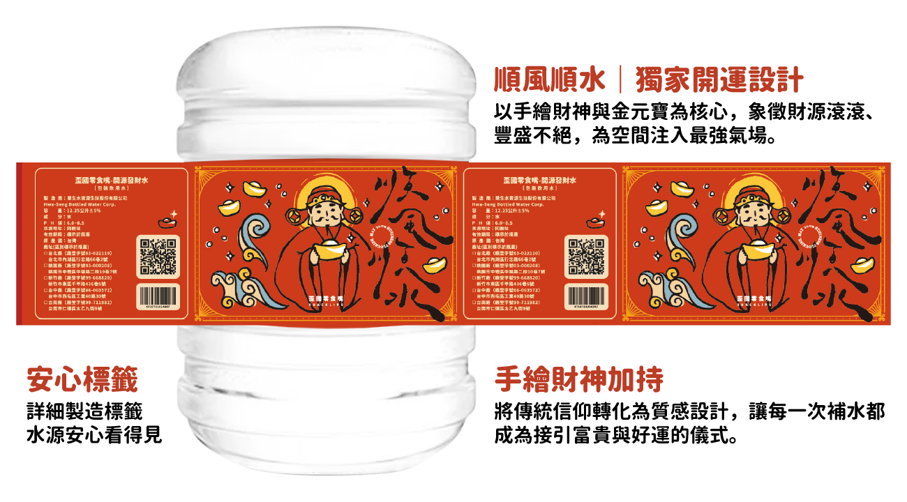 北港武德宮聯名發財水,桶裝水